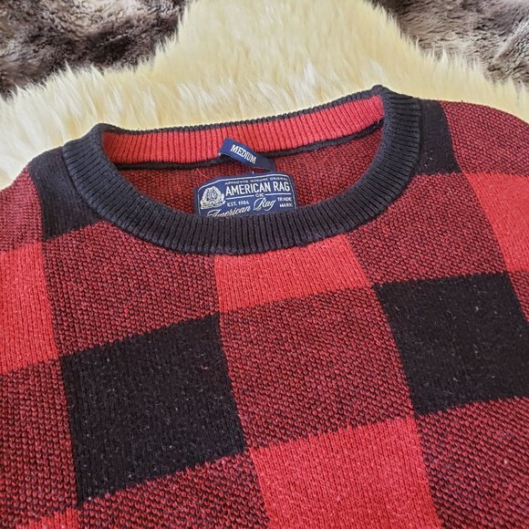 American Rag - 100% Cotton Buffalo Plaid Sweater - SO COZY - Sz M - Picture 4 of 10